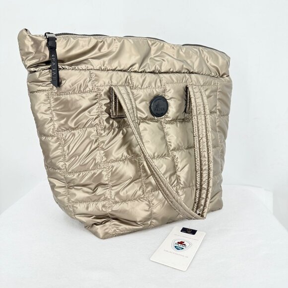 Pajar Canada Women's Pewter Quilted Tote Bag 15x20 Lightweight Zip & Handles NWT - Picture 13 of 13
